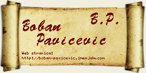 Boban Pavičević vizit kartica